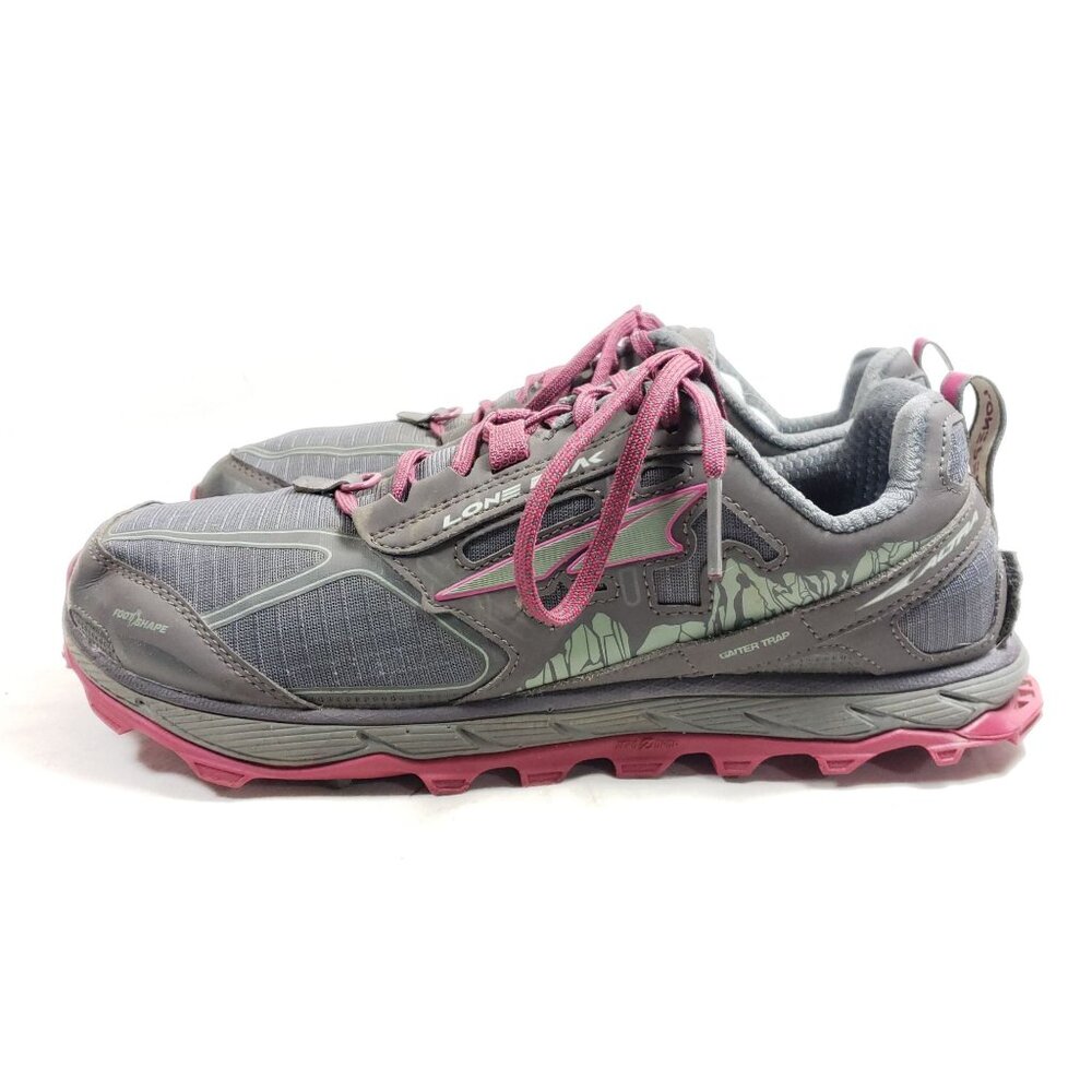 Altra Womens Size 11 Lone Peak-4 Trail Running Shoes Gray & Pink - Picture 3 of 9